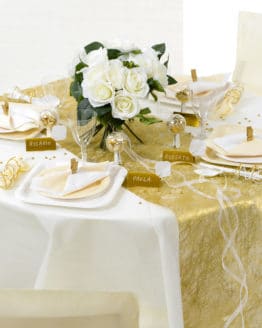 Deko Vlies-Tischläufer Sizo, gold, 30 cm breit, 5 m Rolle - tischlaeufer, basis, dekovlies