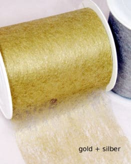 Dekovlies Basis gold/silber 100 mm breit, 20 m Rolle - dekovlies, basis