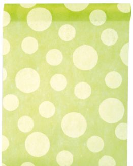 Dekovlies-Tischläufer Dots, grün, 30 cm breit, 5 m Rolle - tischlaeufer, mit-druck-dekovlies, dekovlies