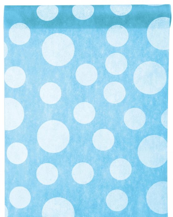 Dekovlies-Tischläufer Dots, türkis, 30 cm breit, 5 m Rolle - tischlaeufer, dekovlies, mit-druck-dekovlies