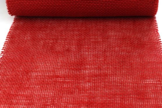 Jute-Tischläufer rot, 30 cm breit, 10 m Rolle - jute, tischlaeufer
