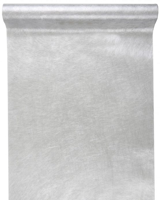 Vlies-Tischläufer silber metallisiert, 30 cm breit, 5 m Rolle - basis, dekovlies, tischlaeufer