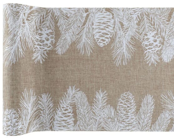 Tischläufer Winterzeit, natur-weiß, 28 cm breit, 3 m Rolle - mit-druck-dekovlies, tischlaeufer, dekovlies